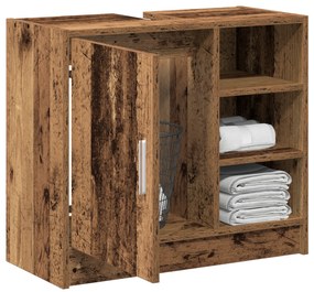 vidaXL Ντουλάπα Νιπτήρα  Παλαιό Ξύλο 63x29x55 εκ. Μασίφ Ξύλο