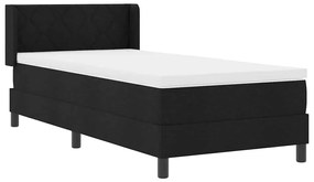 vidaXL Κρεβάτι box spring με στρώμα με στρώμα Μαύρο 90 x 200 cm