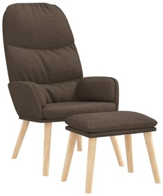 vidaXL Πολυθρόνα Relax Taupe Υφασμάτινη με Σκαμπό