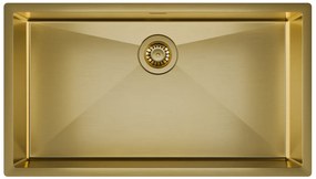 Helika Nova 100B Υποκαθήμενος Ανοξείδωτος Νεροχύτης 79x45mm PVD Gold
