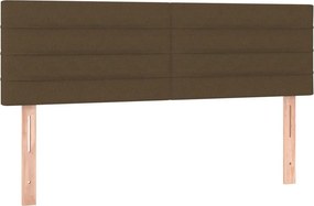 vidaXL Κρεβάτι Boxspring με Στρώμα &amp; LED Σκ.Καφέ 140x200 εκ Υφασμάτινο