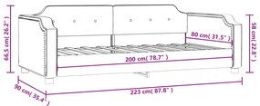 Καναπές Κρεβάτι Σκούρο Γκρι 80 x 200 εκ. Υφασμάτινος - Γκρι