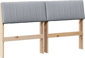 vidaXL Ταπετσαρισμένο κεφαλάρι Ανοιχτό γκρι 135 cm