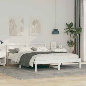vidaXL Σκελετός Κρεβατιού Λευκό 150 x 200 cm Στερεά ξυλεία πεύκου