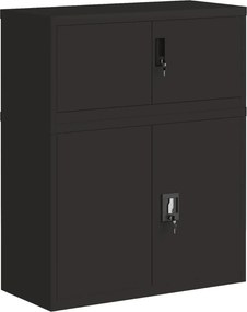 vidaXL Αρχειοθήκη Μαύρη 90 x 40 x 110 εκ. Ατσάλινη