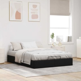 vidaXL Κρεβάτι Οθωμανικού Τύπου Μαύρο 153 x 203 cm Ύφασμα