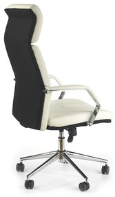 Καρέκλα γραφείου Houston 188, Άσπρο, Μαύρο, 117x60x63cm, 22 kg, Με μπράτσα, Με ρόδες, Μηχανισμός καρέκλας: Κλίση | Epipla1.gr