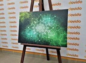 Εικόνα Mandala με γαλαξιακό φόντο σε αποχρώσεις του πράσινου - 120x80
