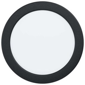 Φωτιστικό Οροφής - Σποτ 99214 Fueva Led Ø166 4000K Black Eglo Metal, Plastic
