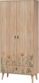 Διφυλλη Ντουλαπα Πολυχρωμη CITY TULIP 45x80x190