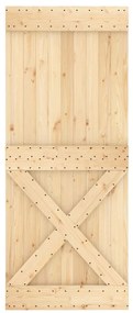 vidaXL Συρόμενη Μεσόπορτα με Μηχανισμό 85 x 210 εκ. Μασίφ Ξύλο Πεύκου