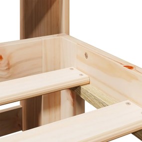 Κρεβάτι Βιβλιοθήκη Χωρίς Στρώμα 120x190 εκ Μασίφ Ξύλο Πεύκου - Καφέ