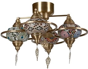 Φωτιστικό Οροφής - Πλαφονιέρα Yeni 846STL1738 Φ50x44cm 4xE27 40W Multi Opviq