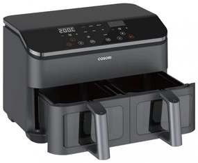 Διπλή φριτέζα ζεστού αέρα Cosori Dual Basket CAF-R901-AEU, 1750 W, 8,5 l, 8 προγράμματα, Χρονοδιακόπτης, Οθόνη αφής, Μαύρο