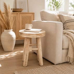 ΣΚΑΜΠΌ &amp; ΠΟΥΦ STOOL TEAK WOOD H42CM J11300300