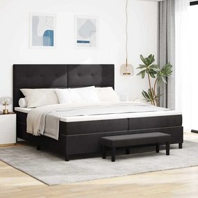vidaXL Κρεβάτι με ελατήρια με στρώμα Μαύρο 200 x 200 cm Βελούδο