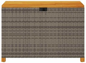vidaXL Κουτί Αποθ. Κήπου Γκρι 110x55x63 εκ. Συνθ. Ρατάν/Μασίφ Ακακία