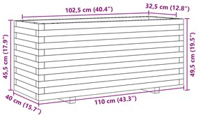 Ζαρντινιέρα Κήπου 110x40x49,5 εκ από Μασίφ Ξύλο Πεύκου - Καφέ