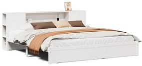 vidaXL Κρεβάτι Βιβλιοθήκη Χωρίς Στρώμα 180x200 εκ Μασίφ Ξύλο Πεύκου