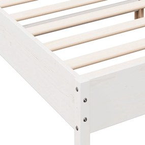 vidaXL Σκελετός Κρεβ. Χωρίς Στρώμα Λευκό 150x200 εκ Μασίφ Πεύκο