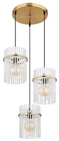 Κρεμαστό Φωτιστικό Οροφής 3xE27 Στρογγυλό Gorley Globo Lighting-15698-3HRM-Χρυσό 15698-3HRM