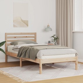 vidaXL Σκελετός Κρεβατιού Καφέ 90 x 190 cm Συμπαγές ξύλο πεύκου