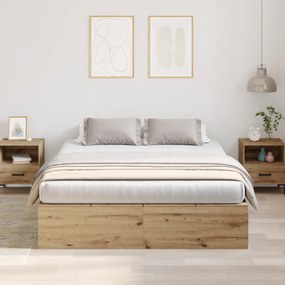 vidaXL Κρεβάτι αποθήκευσης Artisan Oak 150x200 εκ