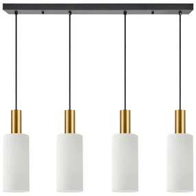 SE21-GM-4-4BL-GL3 ADEPT TUBE Gold Matt Pendant White Glass+