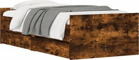 vidaXL Πλαίσιο Κρεβατιού Με Συρτάρια Δρυς 75x190 εκ Small Single