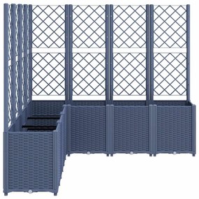 vidaXL Ζαρντινιέρα Κήπου με Καφασωτό Μπλε Γκρι 160x160x140 εκ. από PP