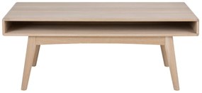 Τραπεζάκι σαλονιού Oakland A105, Ανοιχτό καφέ, 50x70x130cm, 28 kg, Φυσικό ξύλο καπλαμά, Γωνιακό, Ξύλο: Δρυς | Epipla1.gr
