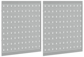 vidaXL Πίνακες 2 τεμάχια με 8 αξεσουάρ Γκρι 50x60 εκ Ατσάλι