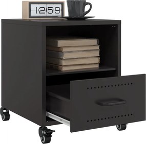 vidaXL Κομοδίνο Μαύρο 36x39x43,5 εκ. από Χάλυβα