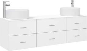 vidaXL Σετ Επίπλων Μπάνιου 3 τμχ. Λευκό 49,5 x 44,5 x 65,5 εκ