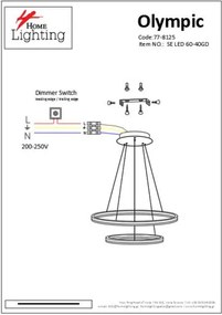 SE LED 60-40 OLYMPIC PENDANT GOLD MAT Β5