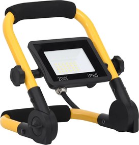 vidaXL Προβολέας LED με Λαβή Θερμό Λευκό 20 W