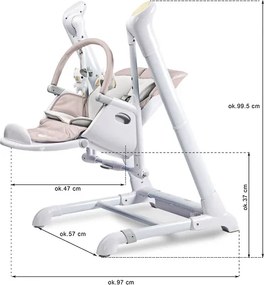 Καρεκλάκι Φαγητού +Ρηλάξ 3 σε 1 -  Indigo Ceretero - Beige