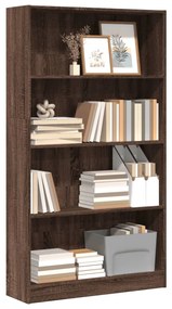 Βιβλιοθήκη Καφέ Δρυς 80x24x143 εκ. από Επεξεργασμένο Ξύλο