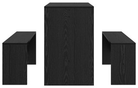 vidaXL Σετ τραπεζαρίας 2 pcs Μαύρη Δρυς 97 x 47 x 75 εκ.