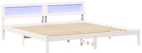 vidaXL Σκελετός Κρεβατιού Λευκό 200 x 200 cm Μασίφ ξύλο πεύκου