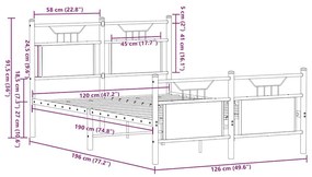 Πλαίσιο Κρεβατιού Χωρ. Στρώμα Καπ. Δρυς 120x190 εκ. Επ. Ξύλο - Καφέ