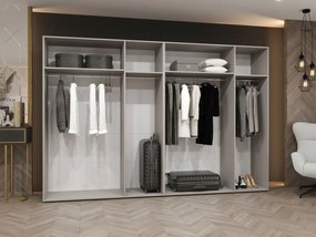 Ντουλάπα Mila I Εξάφυλλη-Λευκό - Μαύρο-Χωρίς καθρέπτη