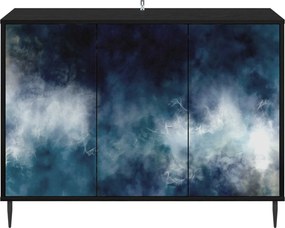vidaXL Πλαϊνό γραφείο RAALTE Μαύρη Δρυς 102 x 33 x 76 εκ.