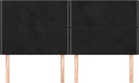 vidaXL Κεφαλάρι Μαύρο Βελούδινο 200x5x118/128 εκ.