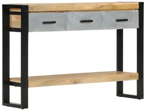 vidaXL Τραπέζι Κονσόλα 110x30x76 εκ. από Μασίφ Ακατέργαστο Ξύλο Μάνγκο