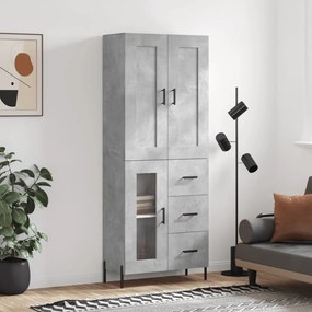 vidaXL Ντουλάπι Γκρι Σκυροδέματος 69,5x34x180 εκ. Επεξεργασμένο Ξύλο