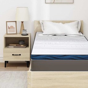 vidaXL Στρώμα επικάλυψης 70 x 200 cm Πάχος Ζακάρ ύφασμα Λευκό