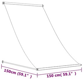 Τέντα Συρόμενη Ανθρακί 150 x 150 εκ. από Ύφασμα και Ατσάλι - Ανθρακί