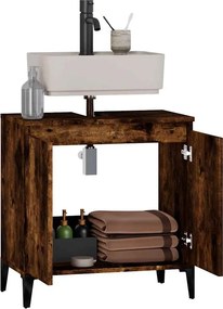 vidaXL Ντουλάπι Νιπτήρα Καπνιστή Δρυς 58x33x60 εκ. Επεξεργ. Ξύλο