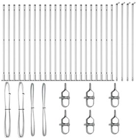 vidaXL Στύλος Περιφράξεων 26 pcs Ασημί Μέγεθος: 3.2 x 3.2 x 88.5 εκ.
